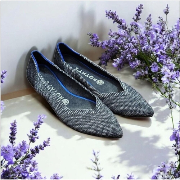 ROTHY'S The Point $145 Granite Heather Flats -RETIRED- Women's Size 8.5 W - Picture 1 of 11